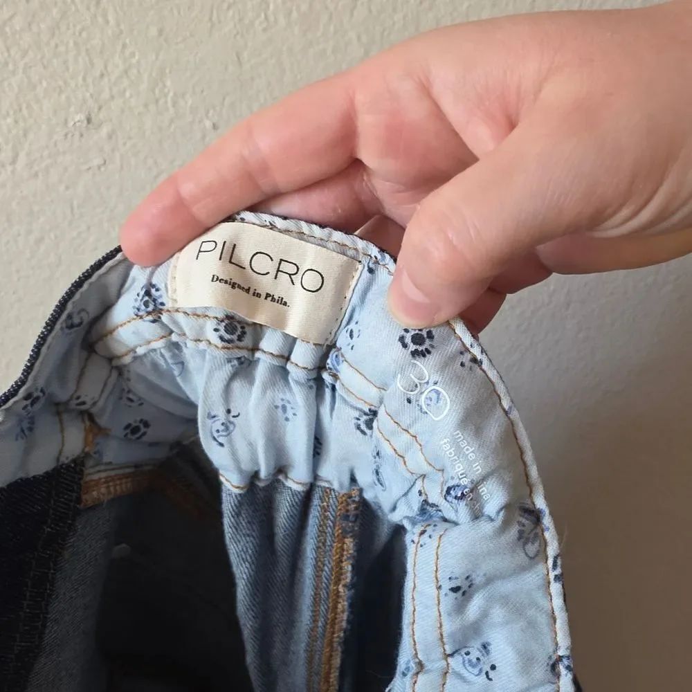 NWT Anthropologie Pilcro Cinch-Waist Roll-hem Dark Wash Shorts Size 30 - Picture 9 of 11